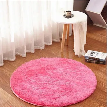 

Free Shipping Multi Colors 120cm Thicken Big Round Floor Carpets For Living Room Bathroom Circle Mat Rug