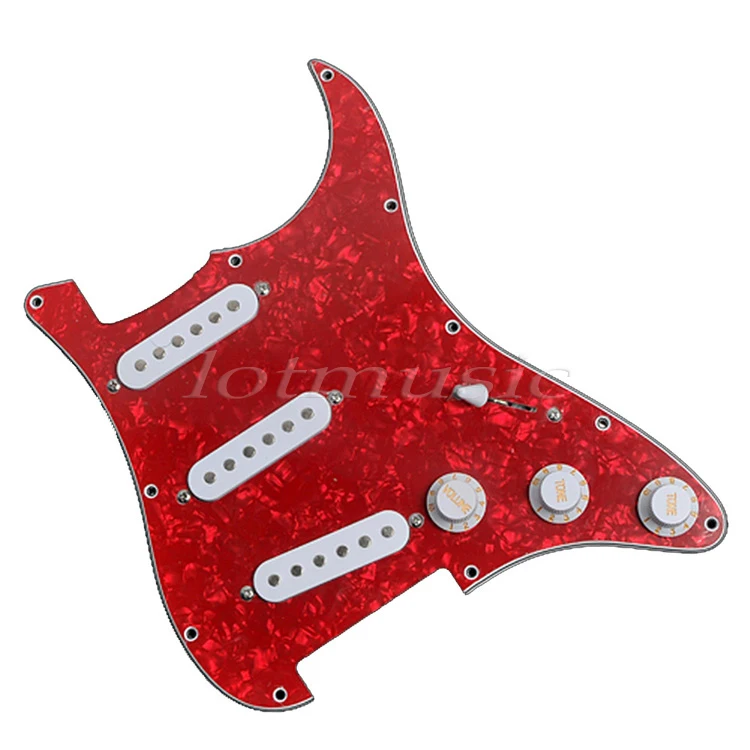 Черный Prewired Pickguard 3 одной катушки для Fender Strat гитары Замена