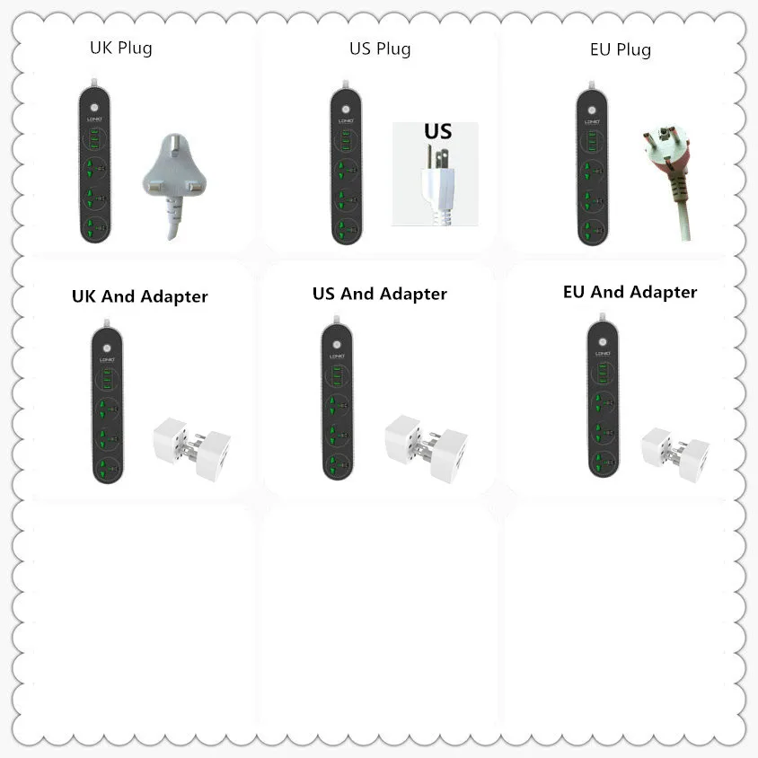 3.1A 5V 3 USB Smart Charger AC Converter Sockets 110v 220V Universal Extension Power Adapter With EU US UK Plug Cord Switch|power strip