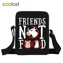 Женские сумки через плечо с надписью «I Do Not Eat Friend», Вегетарианская сумка, школьные сумки для мальчиков и девочек, мини-сумка-мессенджер, детская пляжная сумка