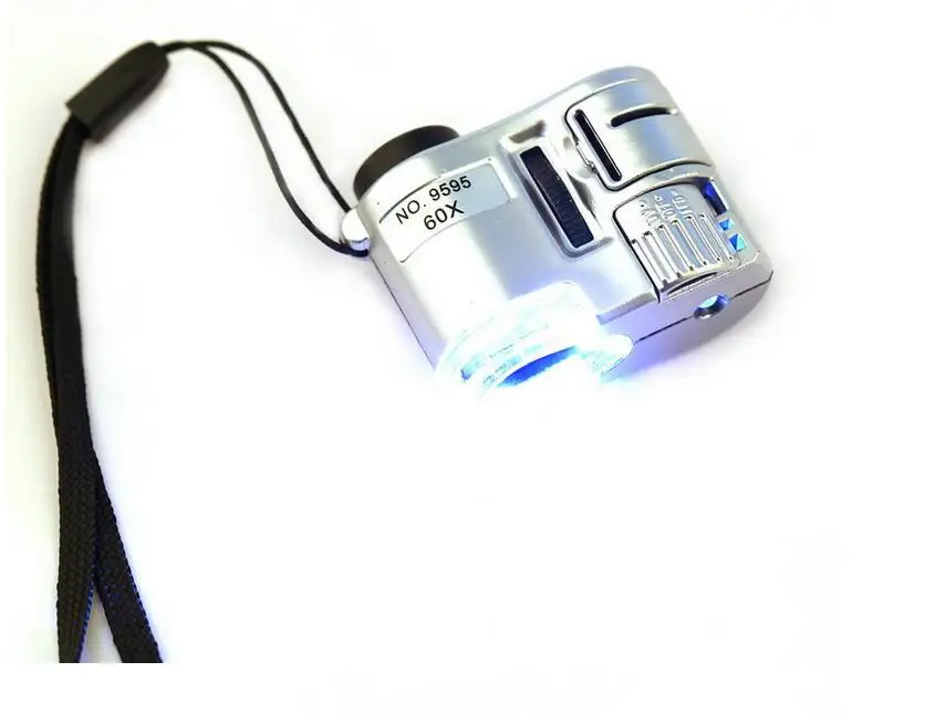 

Pocket Microscope Jewelry Magnifier 1 PC Mini Lens 60X Pocket Magnifier Microscope With LED Light Jewelry Jeweler Focus