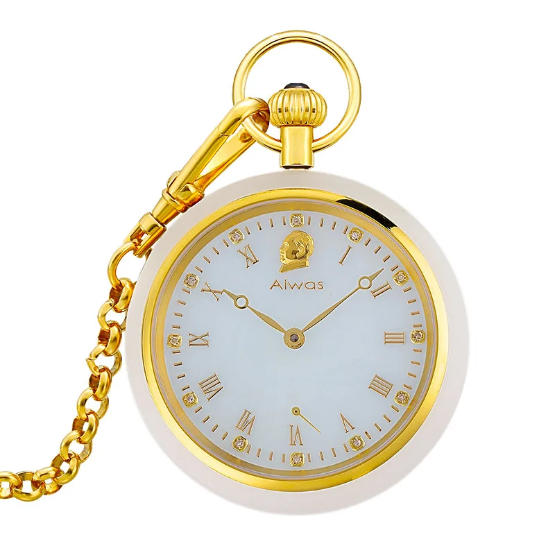 

Fashion Hollow Mechanical Jade Pocket Watch Authentic Brand Pocket Watches Top Luxury Classical Style Popular Jade Clock