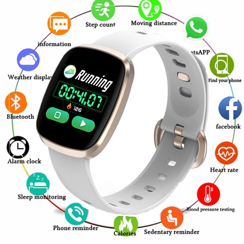 

Smart Watch Heart Rate Monitor Fitness Tracker Control Music Sport Watch Full screen touch for IOS Android Reloj Inteligente