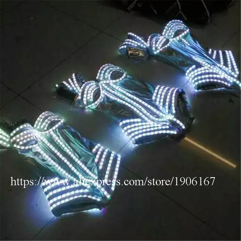 7 Colors Led Light Luminous Flashing Growing Costume Halloween Dance Suit Sexy Lady dress5