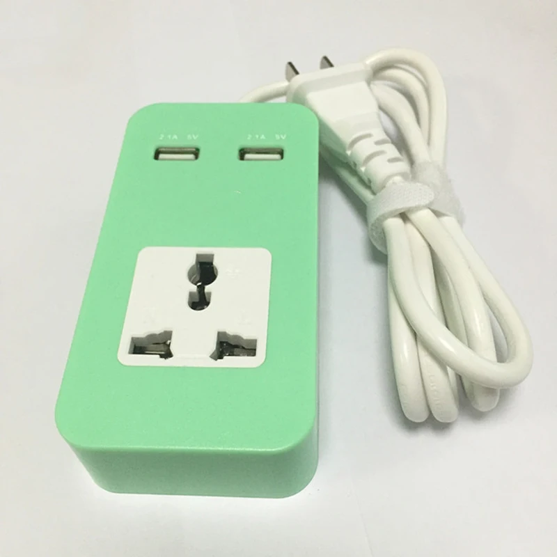 2PCS Smart USB Power Strip 1 Outlet 2Port Charger 1.2M Extension Cord Wall Adapter For Phone Home |