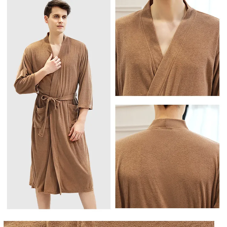 Мужское кимоно, банный халат, мягкая тонкая мужская ночная рубашка, халаты размера плюс 3XL, пижама, пижама, одежда для сна, спа-отель, мужской халат, 110 кг