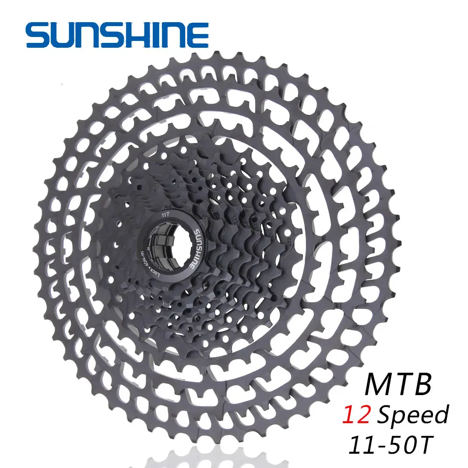 أشعة الشمس MTB 12 سرعة SLR كاسيت 11-50 T 12 s واسعة نسبة خفيفة 399g CNC Freewheel دراجة هوائية جبلية دراجة أجزاء أشعة الشمس MTB 12 سرعة SLR كاسيت 11-50 T 12 s واسعة نسبة خفيفة 399g CNC Freewheel دراجة هوائية جبلية دراجة أجزاء