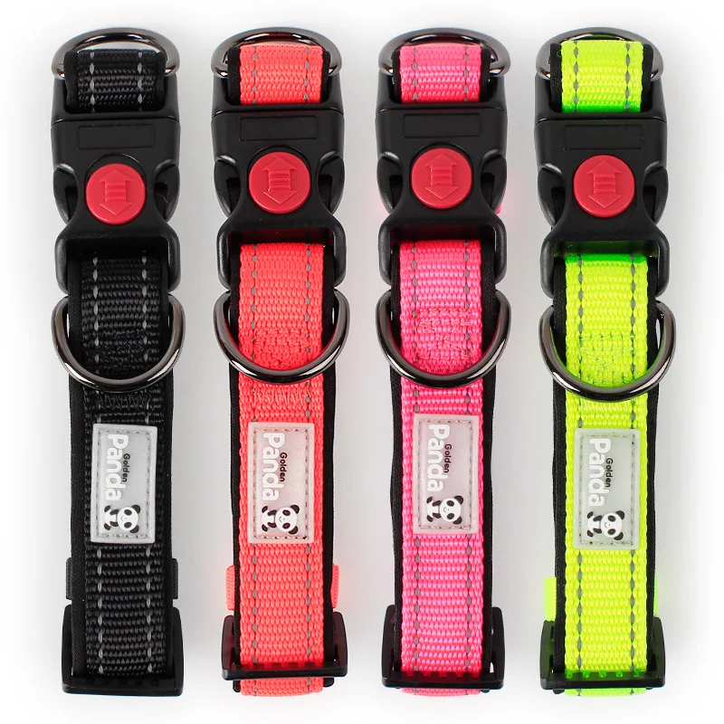 High Quality Dog Collar Adjustable Nylon Collar Double Rings For Dog Puppy Cat Outdoor Comfortable Dog Neck Strap 4 Colors (4)