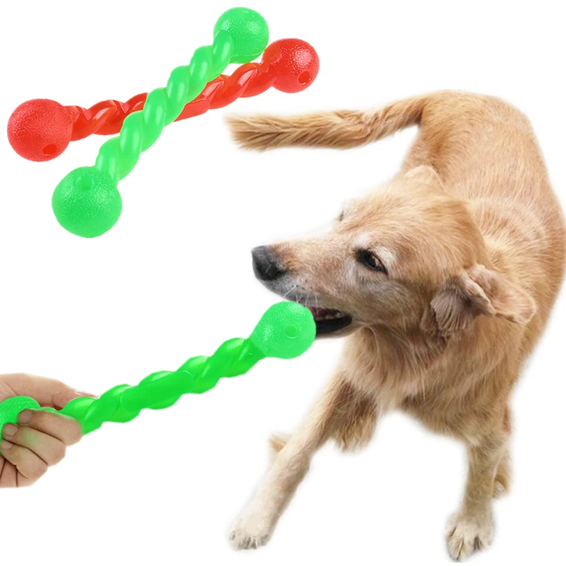 Soft Rubber Twist Rod Squeak Toys Puppy Interactive Pet Toys For Small Large Dogs Cats Pet Molar