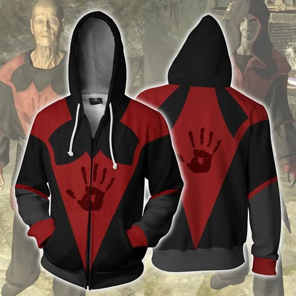 

2019 3D Print New Elder Scrolls Dark Brotherhood Hooded Hot Long Sleeve Zipper Hoodie Cosplay Sweatshirt Jacket