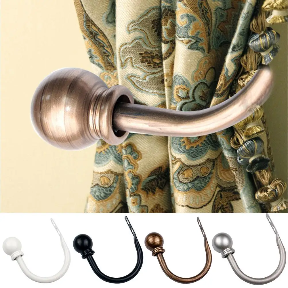 

2Pcs Modern Concise Ball Curtain Tieback Holdback Holder Drape Hook Decoration