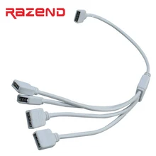 1 до 2 3 4 пути 4 Pin RGB Led разъем с кабелем RGB Светодиодные полосы сплиттер адаптер