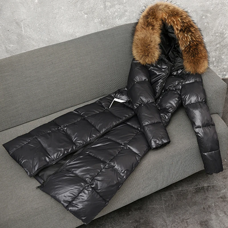 High quality big fur collar down jacket women parkas jacket long slim outerwear woman winter thick warm down jackets large coat High quality big fur collar down jacket women parkas jacket long slim outerwear woman winter thick warm down jackets large coat
