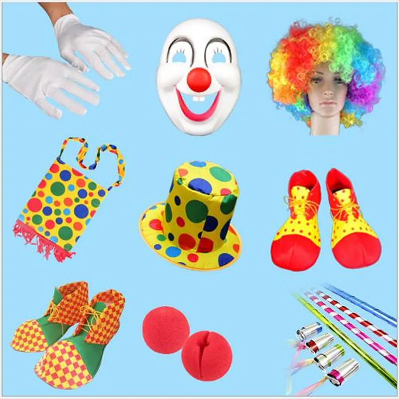 

Adult Circus Funny Clown Cosplay Party Supplies Festival Children Birthday Party Carnival Funny Dress Up Props Accessories