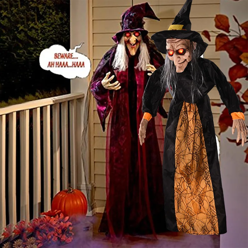 

Halloween Witch Decoration Halloween Haunted House Props Voice-activated Toy Bar Party Terrorist Crane Ghost Luminous Electric E