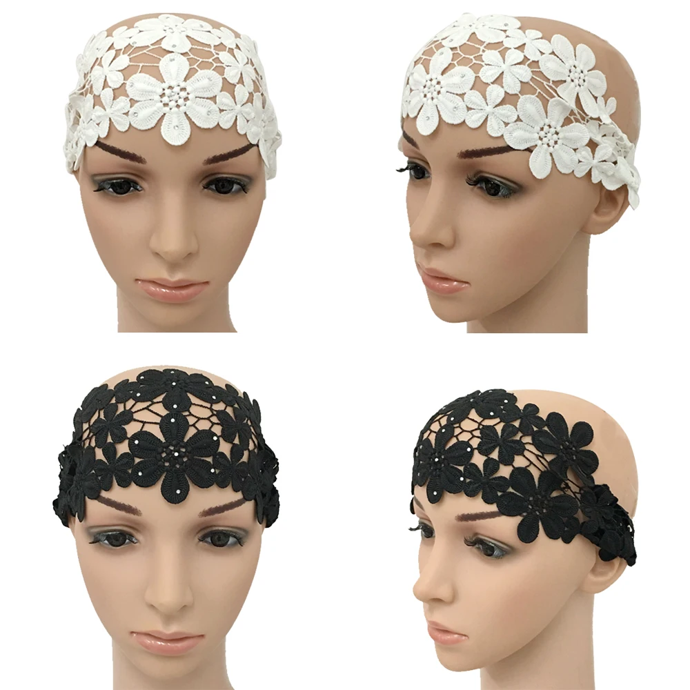 Lady Lace Cap Headband Hijab Women Flower Headwear Muslim Cap Islamic Hijab Hat 