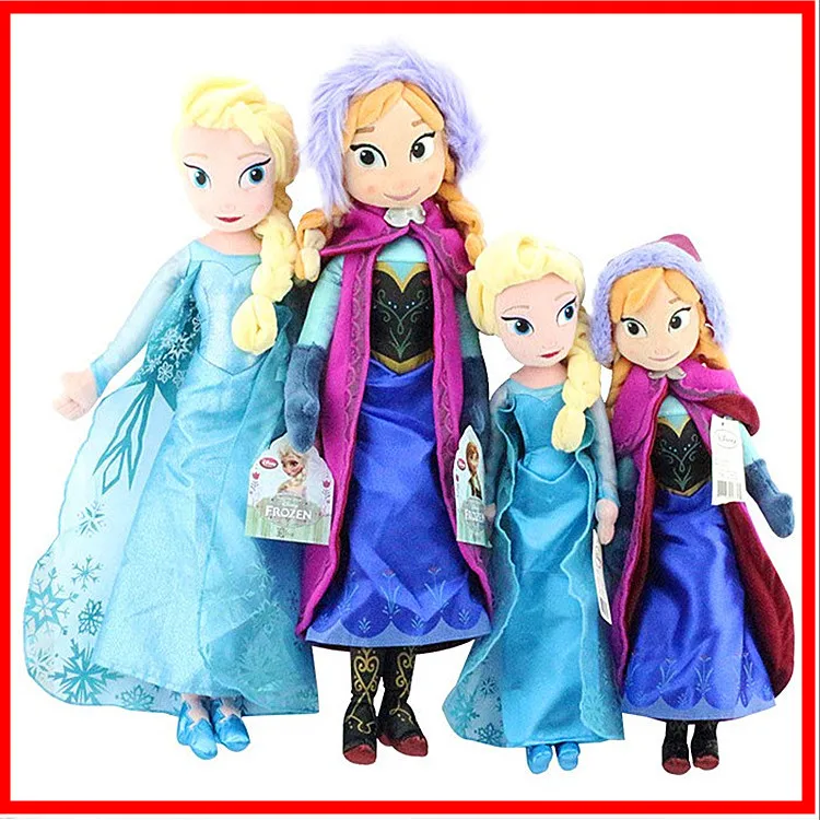 Disney Kid Toys 2 PCS/Lot 40CM Cartoon Movies Frozen Princess Elsa Anna Plush Toys Dolls For Children Gift