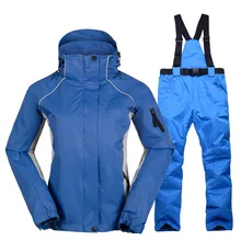 Женские лыжные костюмы, зимние лыжные куртки и штаны, Высококачественная Водонепроницаемая дышащая теплая куртка для сноуборда, комплект женской одежды