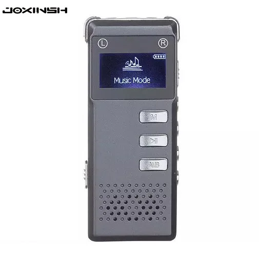 Portable 8GB Digital Audio Voice Recorder Dictaphone Stereo Recording with MP3 Player Support TF card Gray
