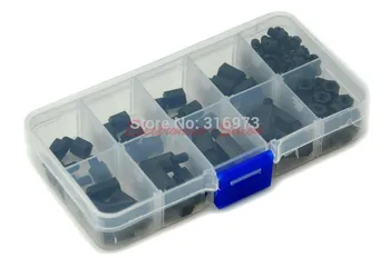 

M4 Nylon Black Hex M-F Spacers/ Screws/ Nuts Assorted Kit, Standoff