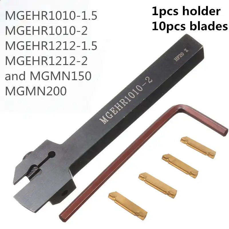 10pcs MGMN200 Insert Blades+MGIVR2016-2C Lathe Turning Tool Boring Bar Holder CS