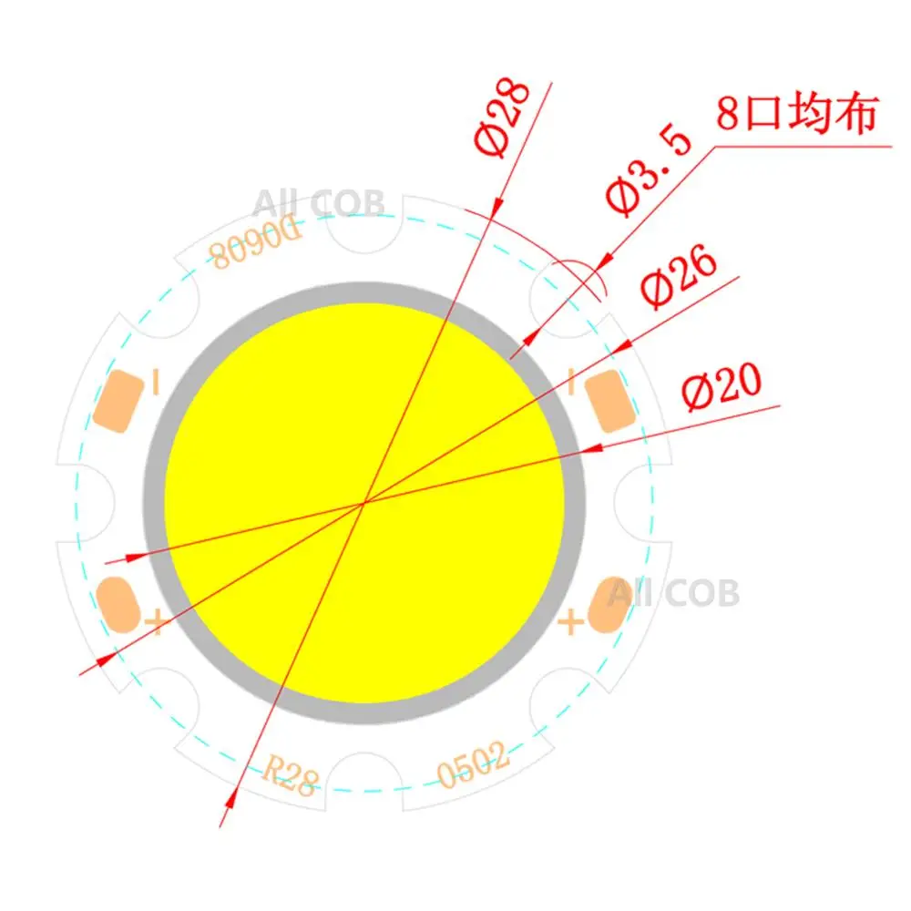 ALLCOB factory 28mm 20mm round LED COB Light Source Module warm nature white 3W 5W 7W 10W 12W lamp flip chips for spotlight