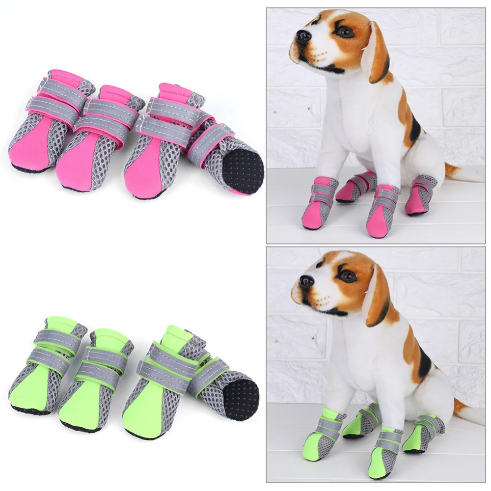 4 pcs Dog Shoes Protective Pet Puppy Boots Anti slip Shoe For Dog Socks