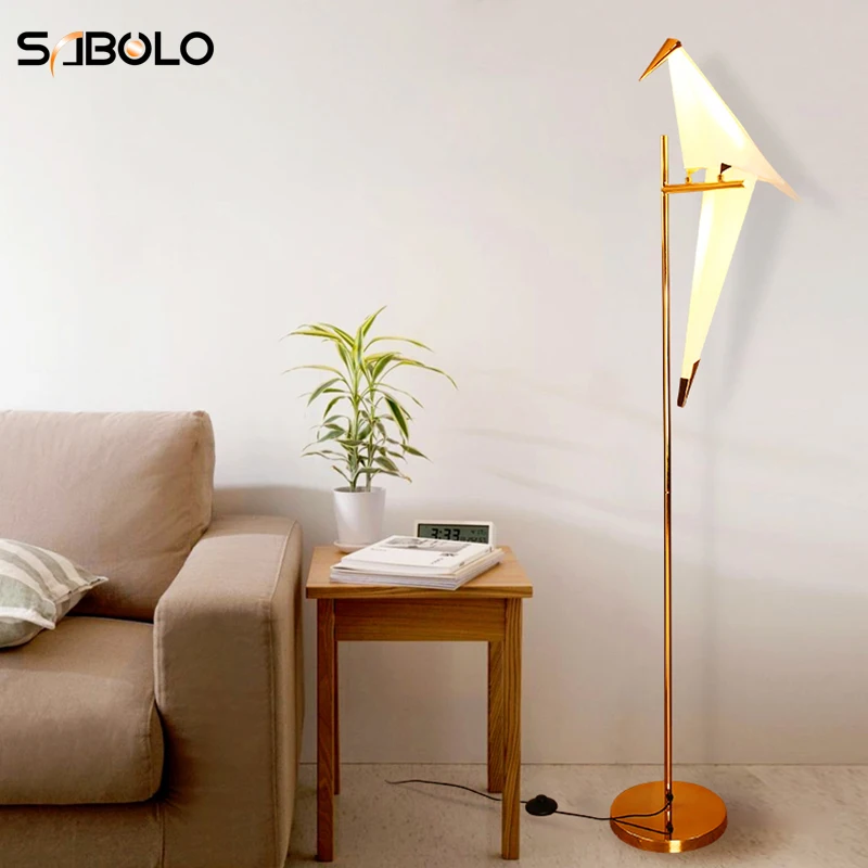 

Floor Lamps Modern Europe Design Metal Stand Lamp Nordic Creative Floor Lamp Living Room Bedroom Bird Lampshade Reading Lamps