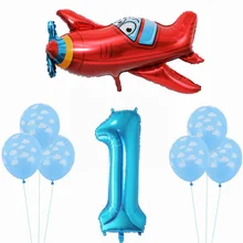 Самолет вечерние комплект самолет воздушные шары солнцезащитные очки-авиаторы тема вечерние день рождения поставки облако шары-цифры Фольга шарики Baby Shower Декор