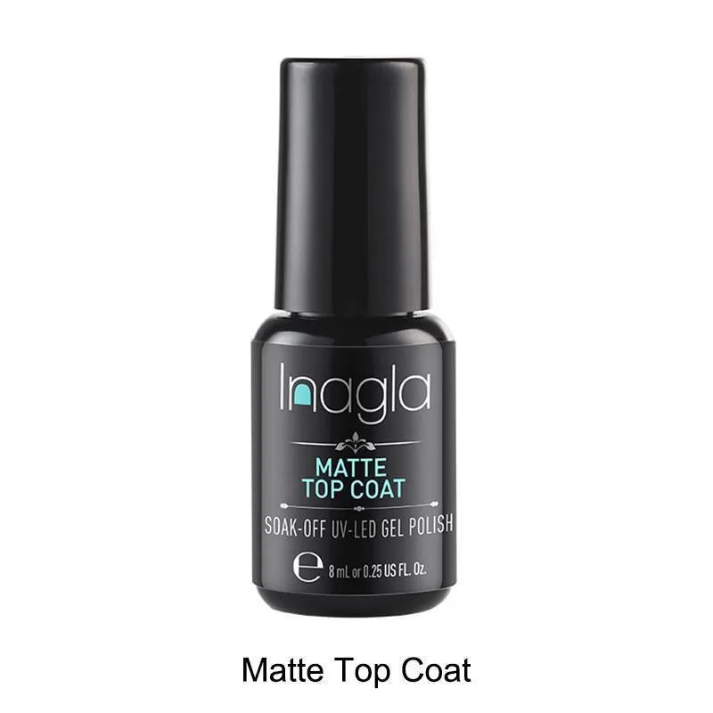 Inagla сухой праймер замочить от УФ светодиодный лак для ногтей праймер Гель-лак для салона маникюра 8 мл - Цвет: Matt Top Coat