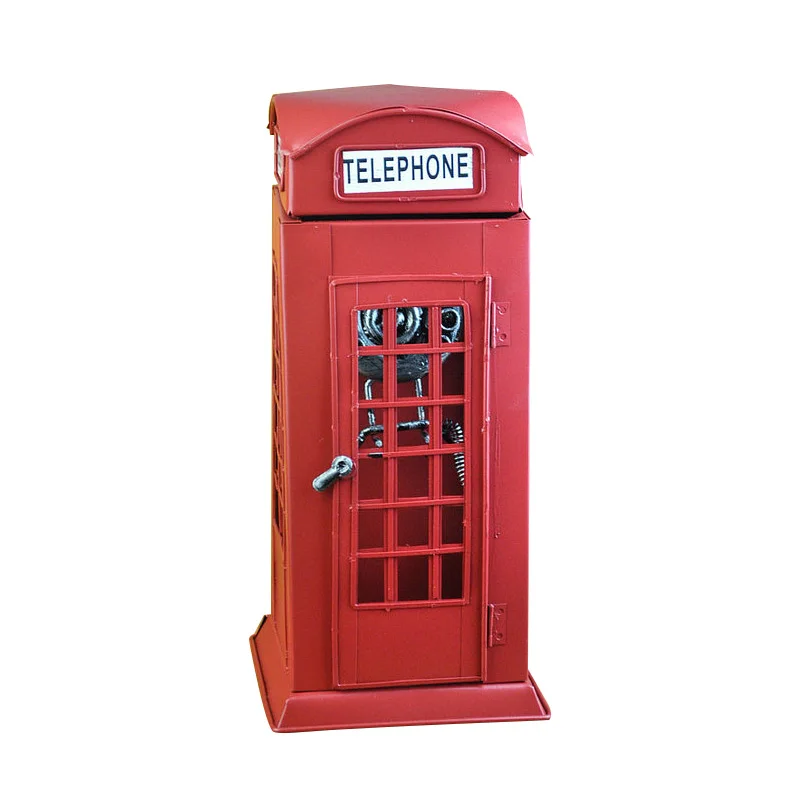 

Creative Resin Telephone Booth Model Home Decoration Accessories Crafts Birthday Hotel Decoration Figurine Miniatures Hotel Gift