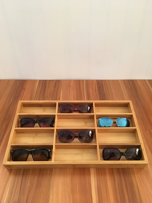 Cestos E Caixas De Armazenamento Óculos De Madeira De Bambu Caixa De  Exibição