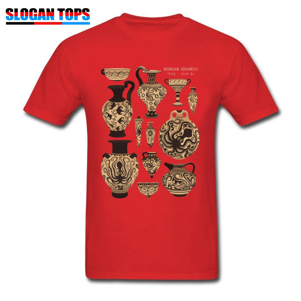 Geek Late Minoan Ceramics 19245 Men Tshirts Newest NEW YEAR DAY Short Sleeve Tops T Shirt Round Collar 100% Cotton Tops & Tees Late Minoan Ceramics 19245 red