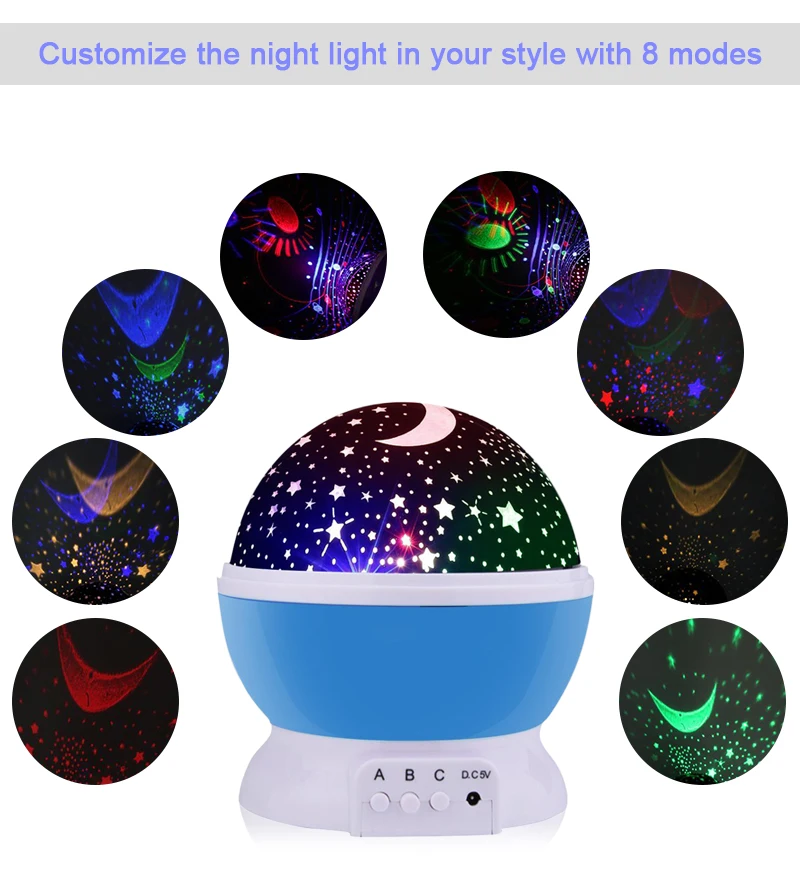 LED Projector Night Light Novelty Luminous Toys Rotating Star Lamp Battery USB Night Lamp For Creative Birthday Gift Party (2)