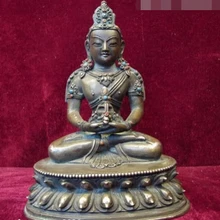 USPS в США S3625 Тибет Буддизм Чистая Медь Серебро ручной работы сделаны долголетия Амитаюс Статуя Будды