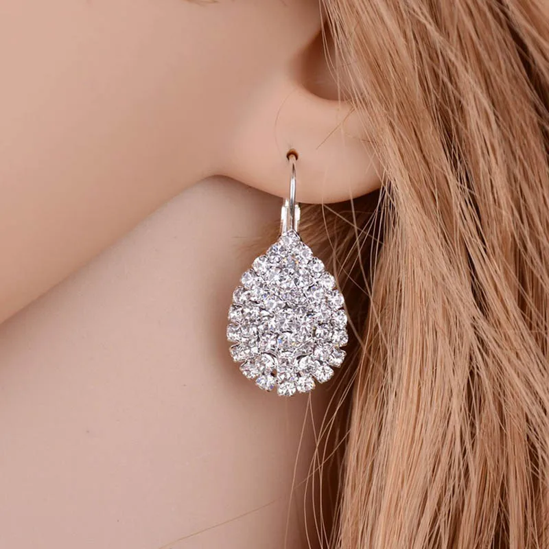 

LNRRABC Hot Fashion Hyperbolic Water Drop Full Crystals Women Lady Girl Star Ear Stud Trendy Earrings Bijoux Brincos Gifts