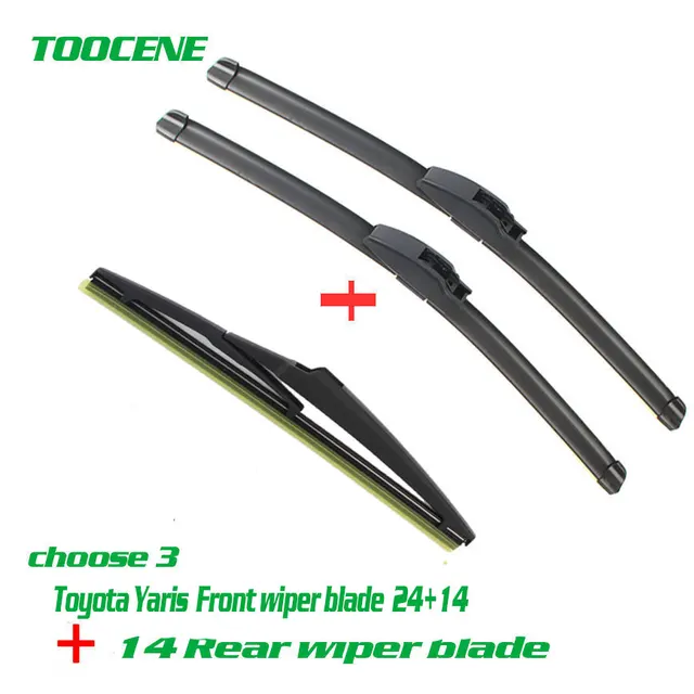 Front And Rear Wiper Blades For Toyota Yaris 1999 2011 Rubber Windscreen Windshield Wipers Auto