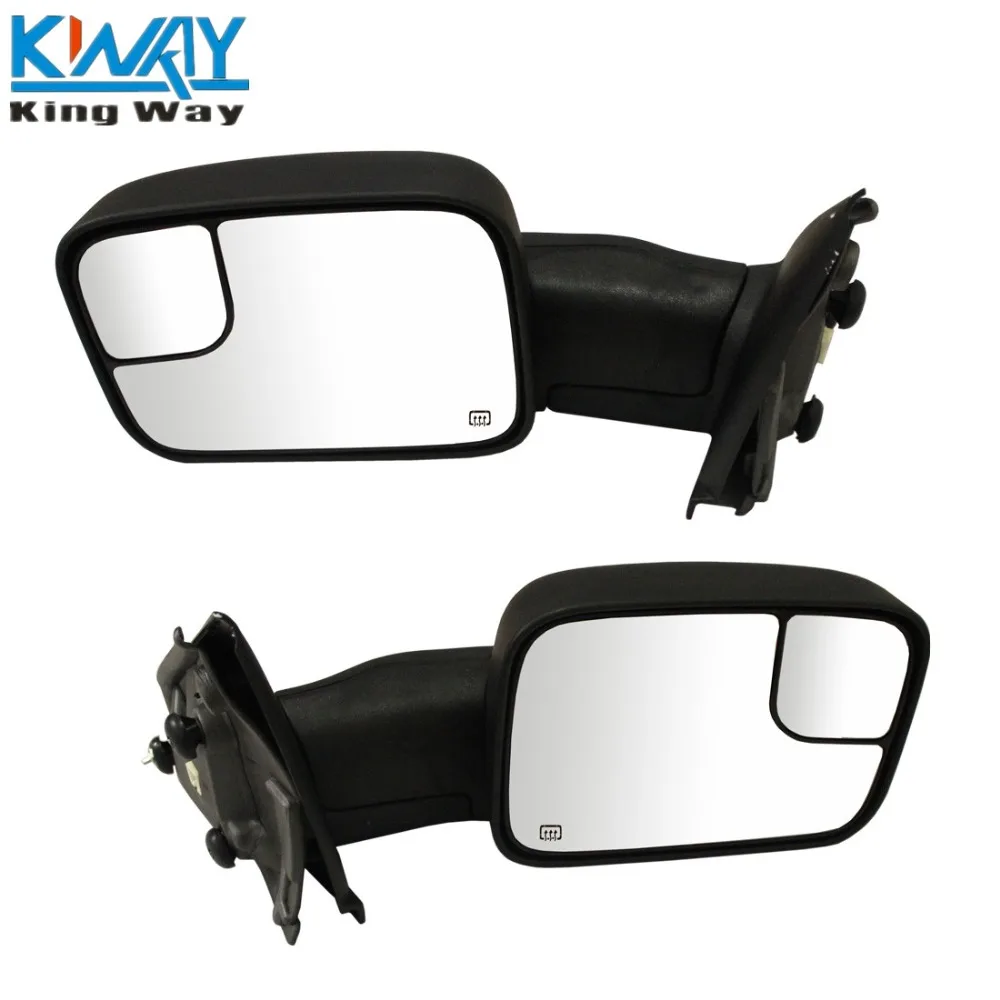 

FREE SHIPPING - King Way - Heated Tow Side Mirror For 02-08 Dodge Ram Pickup Power Towing Mirrors Pair Set