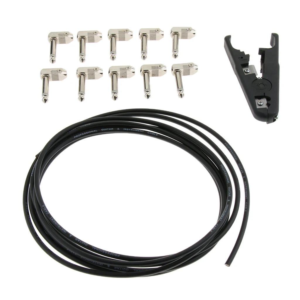 6.35mm Audio Pedal Board Kit DIY Patch Cables Cords for Guitar Bass Accessories