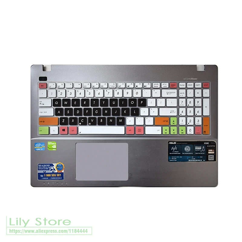 Силиконовый защитный чехол для клавиатуры ноутбука Asus N56 N61V N61J N71J N76 N550 N60 N551JM N750JK