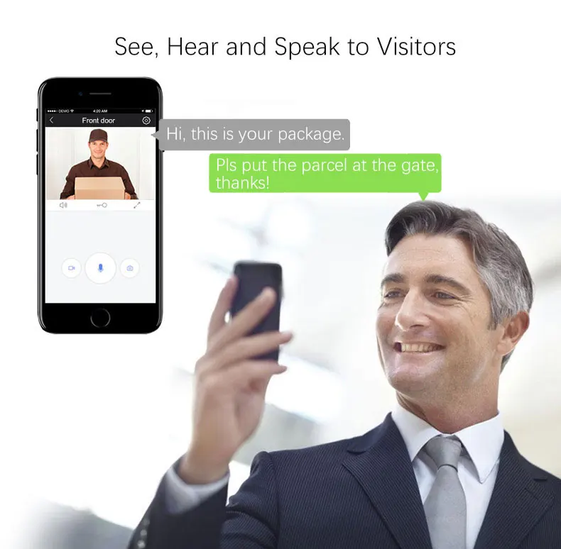 Wifi система внутренней связи IP видео дверной телефон беспроводной wifi дверной звонок с HD камерой звонок на android/ios Телефон/планшет