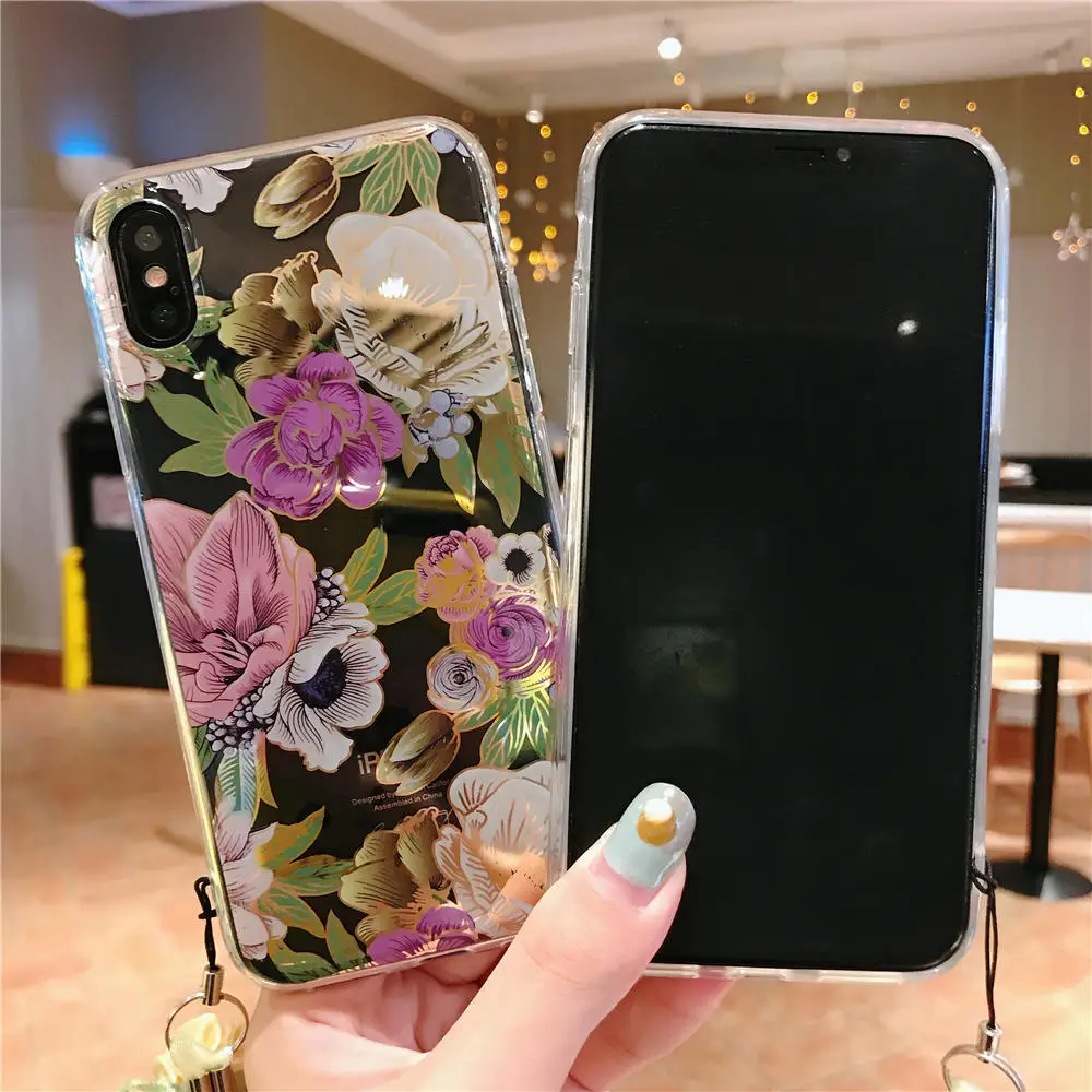 Силиконовый чехол для iphone 11 Pro XS Max X 7 8 Plus, чехол с цветами, мягкий ТПУ чехол для телефона s для iphone XS Max XR X 7 6 6S Plus, чехол