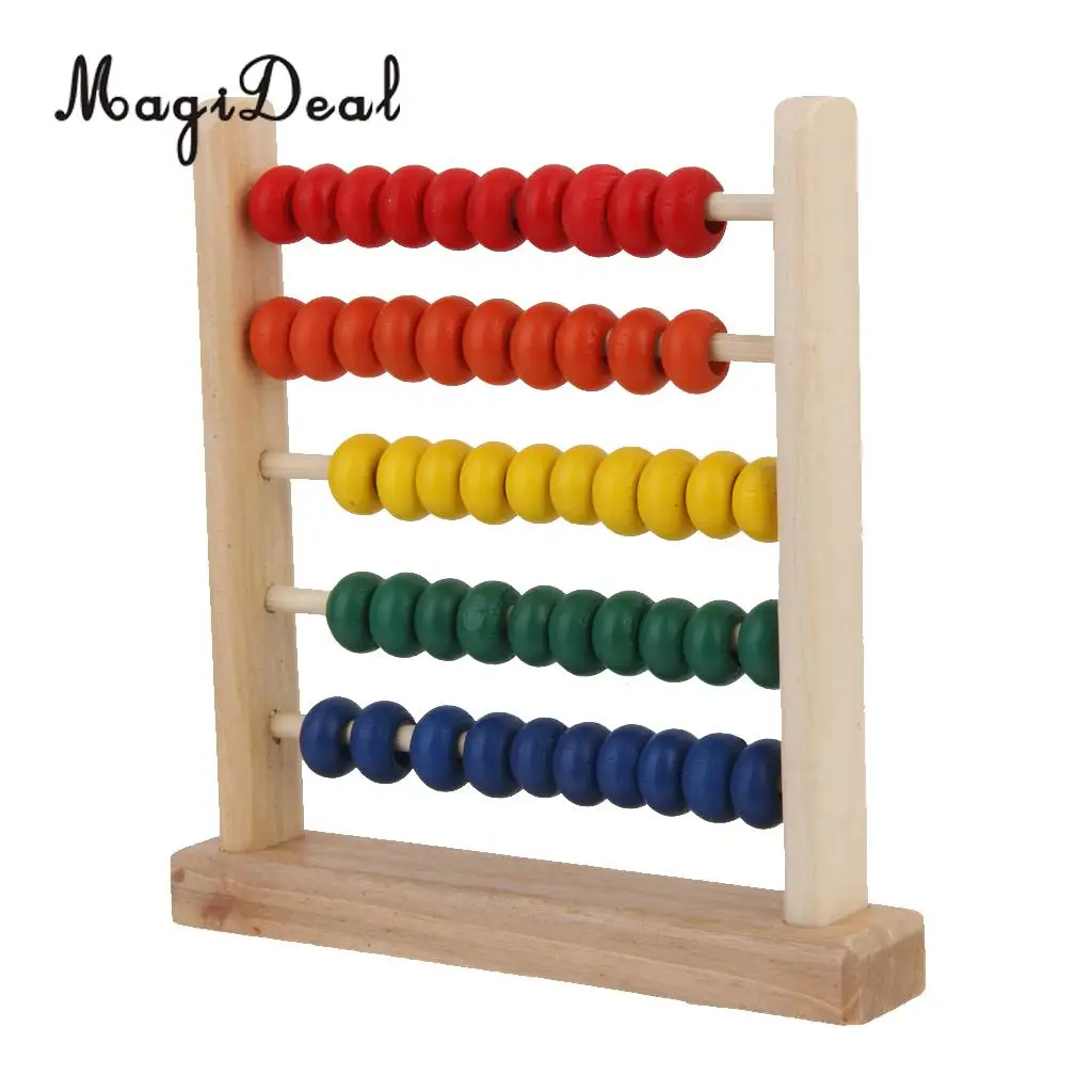 MagiDeal 1Pc Kids Wooden Rainbow Abacus for Kindergarten School Children Learning Education Math Counting Number Toy Study Gift