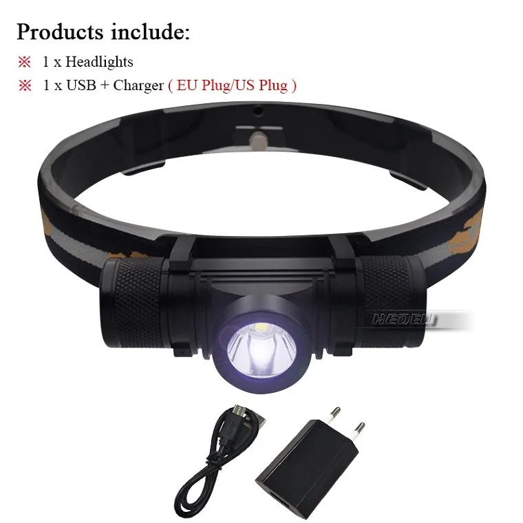 LED Headlamp mini USB Charging Headlight Super bright L2 Head Torch Camping Fishing head lamp waterproof 18650 Lantern hunting - Испускаемый цвет: 901 headlight H