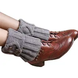Новые женские вязаные крючком простой дизайн манжеты для ботинок Вязаные Гетры женские зимние короткие лайнер загрузки носки