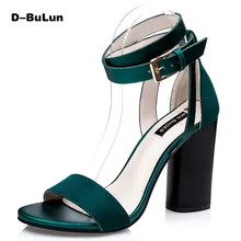 D-BuLun women sandals Fashion ankle strap wedding shoes Rome style Red bottom thick high heels Gladiator sandals shoes women