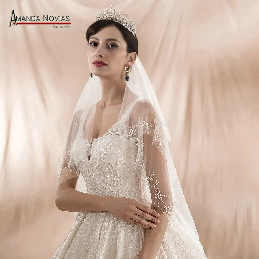 

New Arrivals Beading Veils Two Layers one 70cm the other one 90cm long