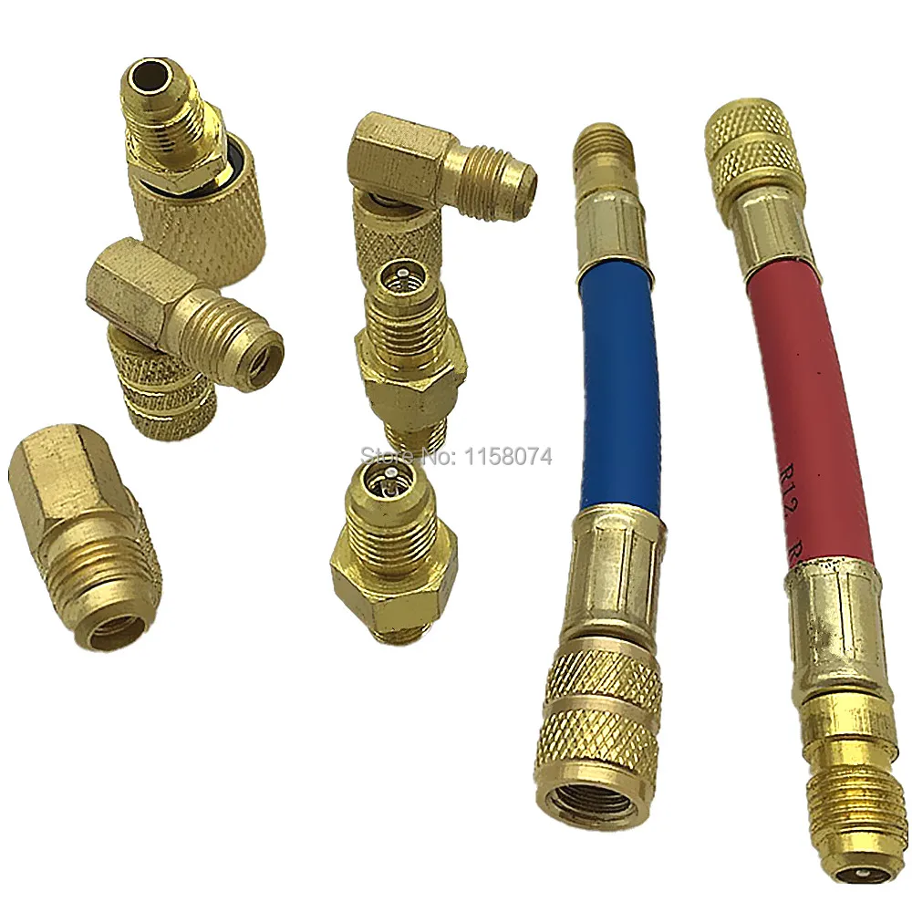 8pc Multipurpose Adapters Auto Ac Car Air Conditioning R134a Couplers A