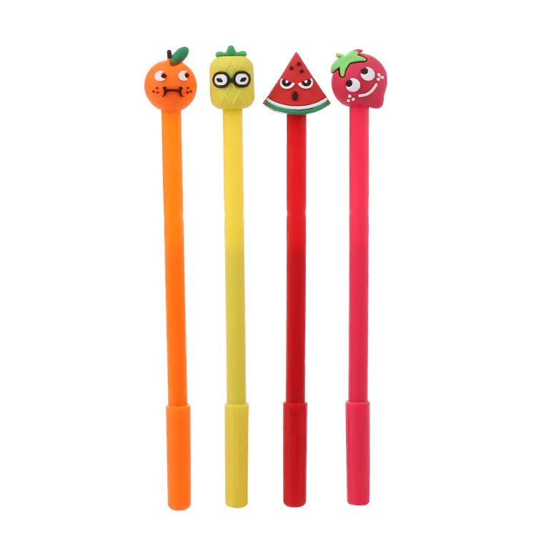 

40 Pcs Creative Stereo Fruit Gel Cartoon Learning Stationery Cute School Pens Office Supplies Wholesale