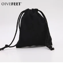 Oivefeet, lg0032, 100 шт. обычный пользовательский черный хлопок drawstring сумка для хранения ювелирных изделий Drawstring Сумки Вышивка Крестом Пакет сумка